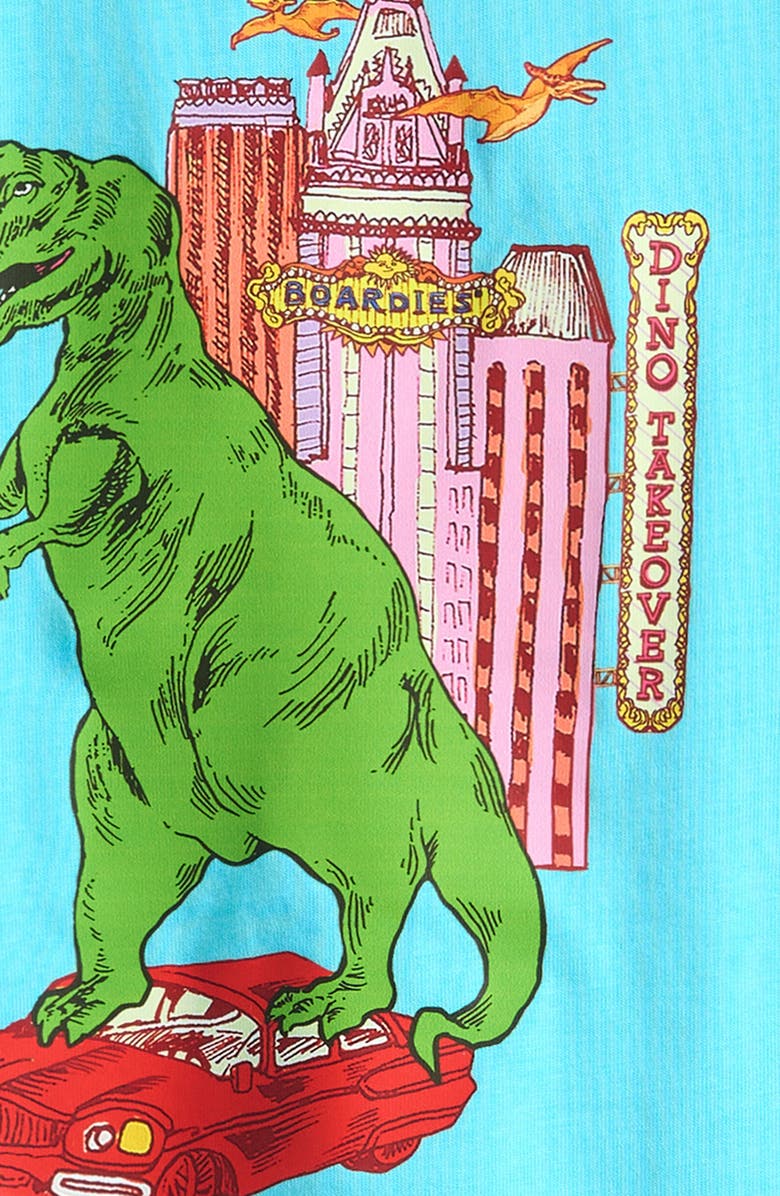 Boardies Kids' Dino Takeover Cotton Graphic T-Shirt, Alternate, color, Blue