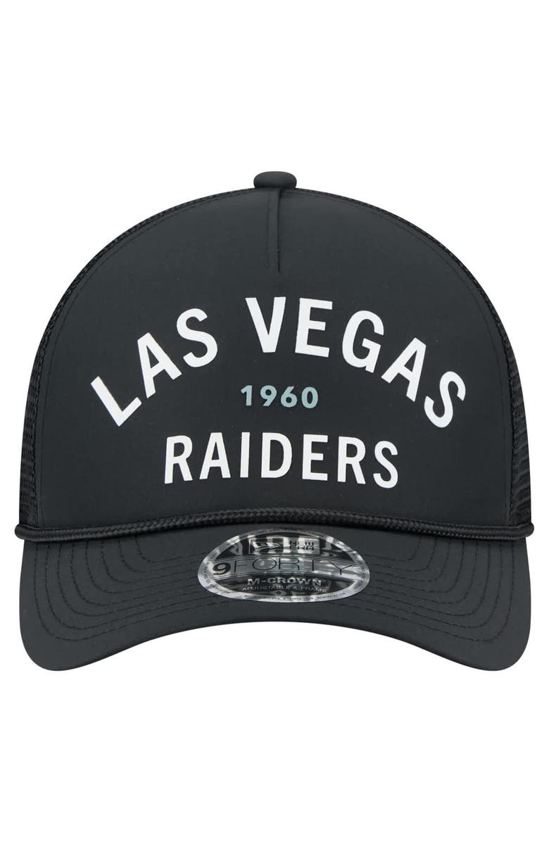 New Era Men's New Era Black Las Vegas Raiders Active Minimalist M-Crown A-Frame 9FORTY Adjustable Hat, Alternate, color, Black