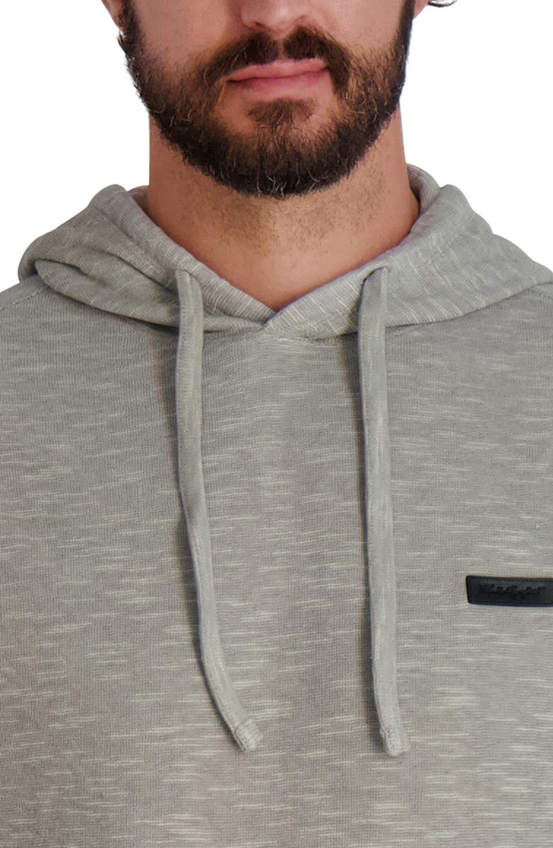 KARL LAGERFELD PARIS Logo Patch Hoodie, Alternate, color, Light Grey