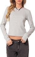 EDIKTED Marny Crop Waffle Top