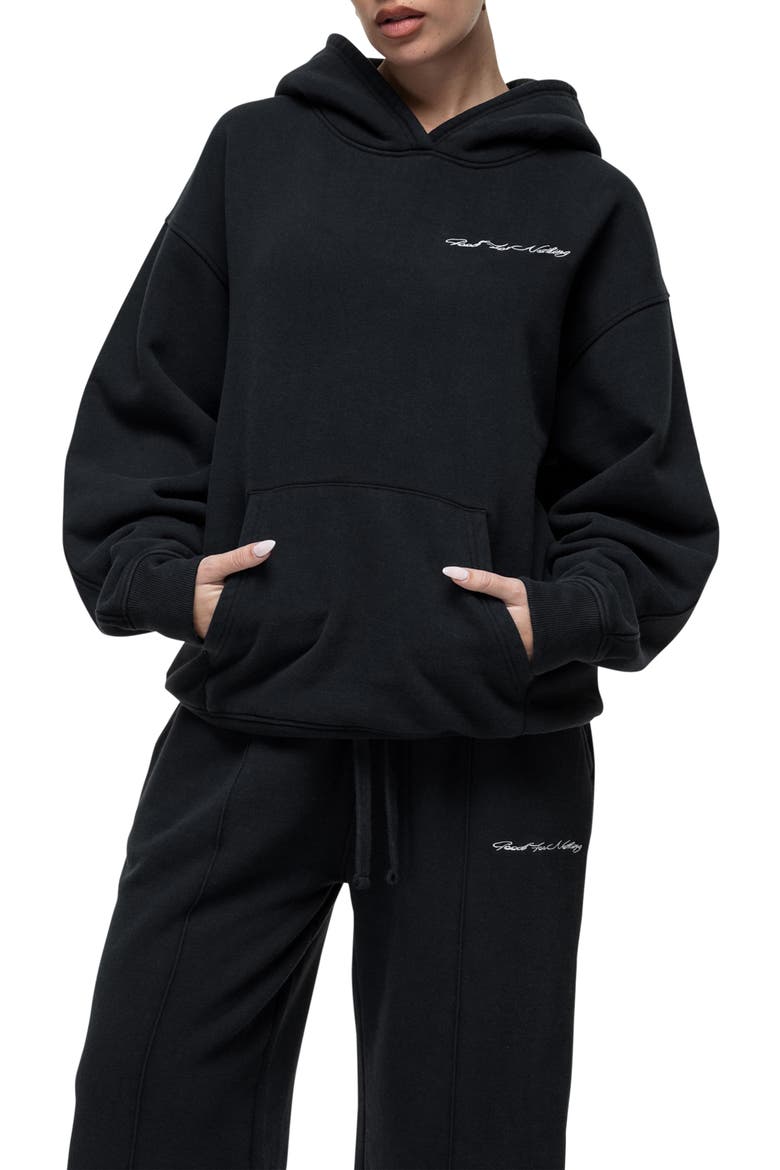 Scribble Black Pullover Hoodie, Alternate, color, Black