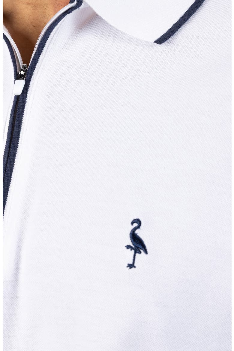 Tipped Piqué Polo, Alternate, color, WHITE
