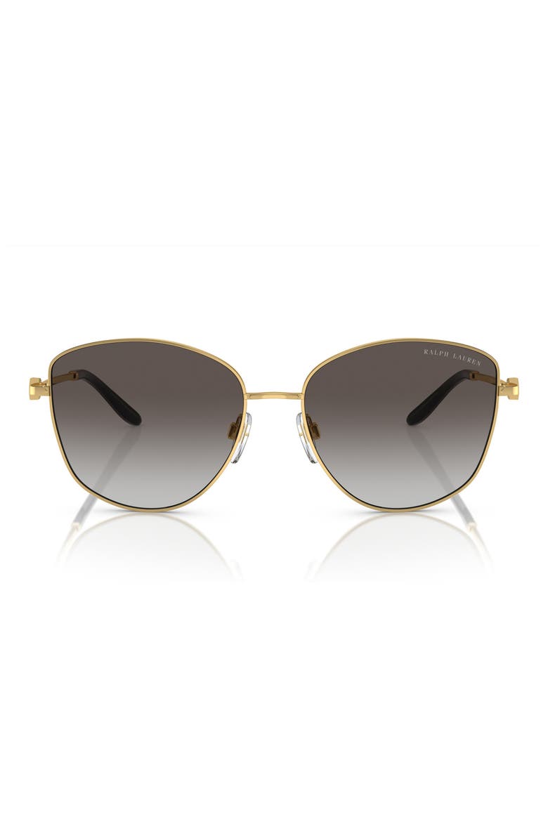 The Vivienne 59mm Gradient Round Sunglasses, Main, color, GOLD / GRADIENT GRAY