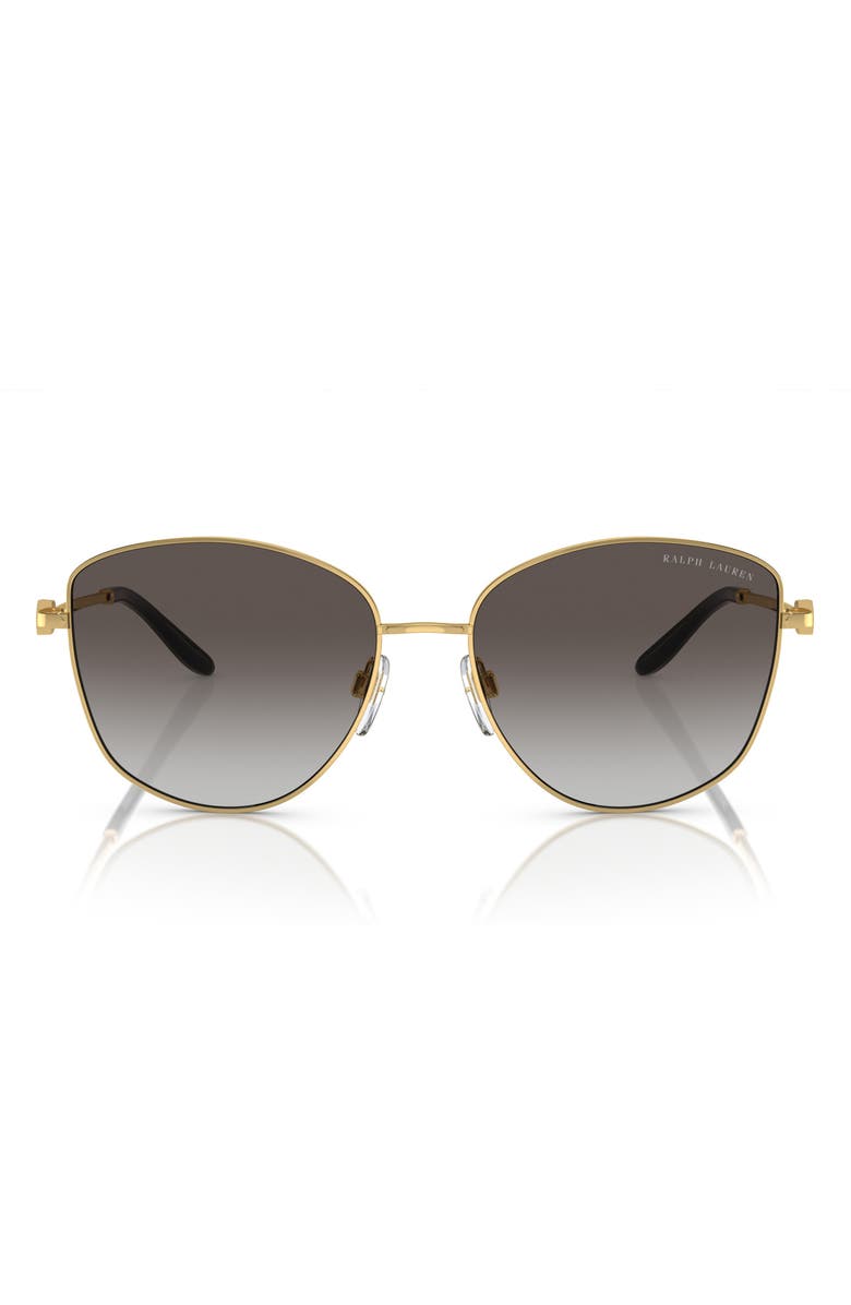 Ralph Lauren The Vivienne 59mm Gradient Round Sunglasses, Main, color, Gold / Gradient Gray