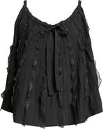 Emporio Armani Pleated Mixed Media Tank