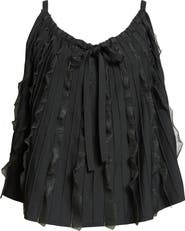 Emporio Armani Pleated Mixed Media Tank