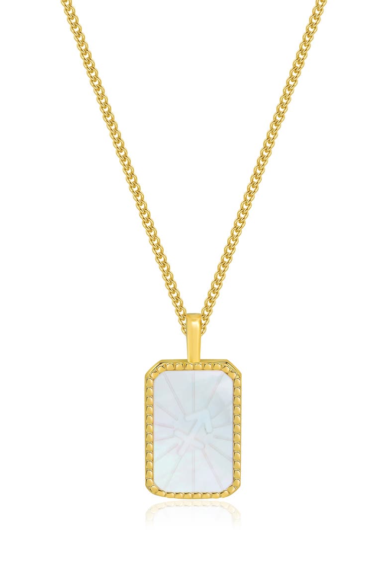 Zodiac Double Sided Pendant Necklace, Main, color, GOLD SAGITTARIUS