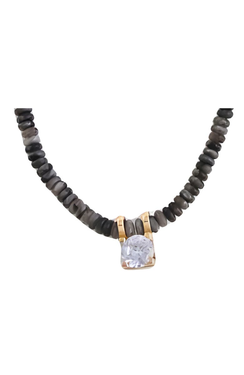 MacRae & Co. Elizabeth Beaded Necklace, Alternate, color, Gray