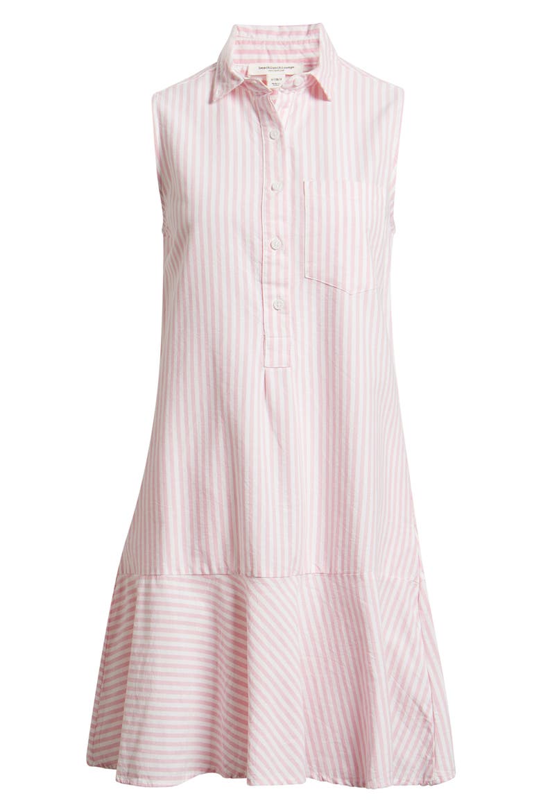 Marina Stripe Sleeveless Cotton Shirtdress, Alternate, color, ROSE SHADOW