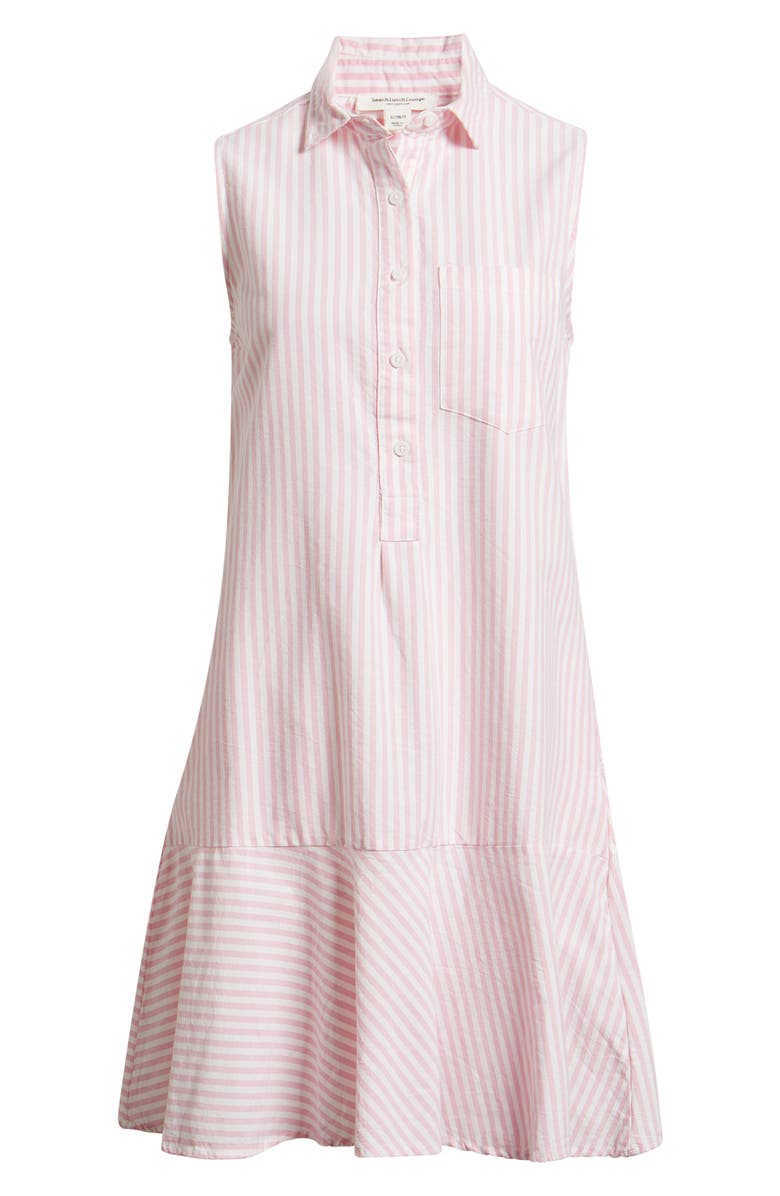 beachlunchlounge Marina Stripe Sleeveless Cotton Shirtdress, Alternate, color, Rose Shadow