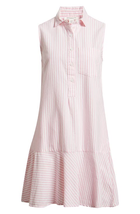 Marina Stripe Sleeveless Cotton Shirtdress