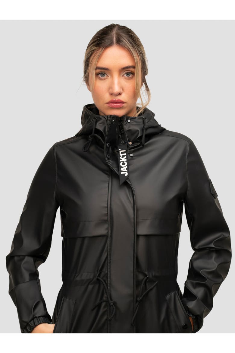 Aurora Cape Raincoat, Alternate, color, Black