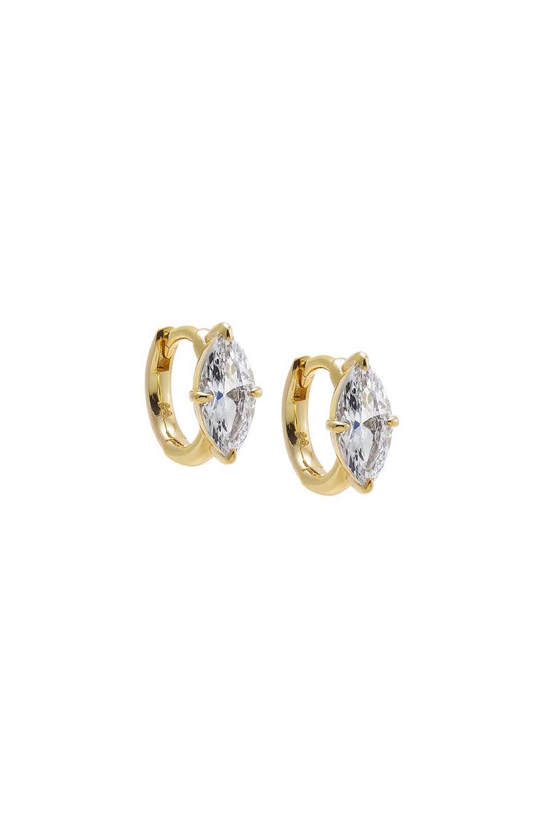 CZ Marquise Embedded Huggie Earring, Main, color, Gold