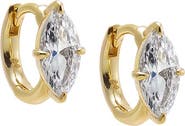 BY ADINA EDEN CZ Marquise Embedded Huggie Earring