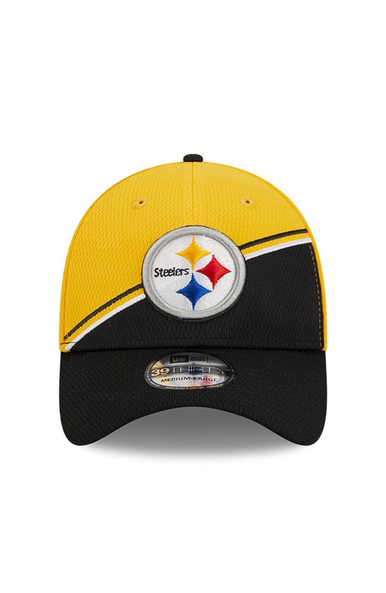 New Era Men's New Era Gold/Black Pittsburgh Steelers 2023 Sideline 39THIRTY Flex Hat, Alternate, color,