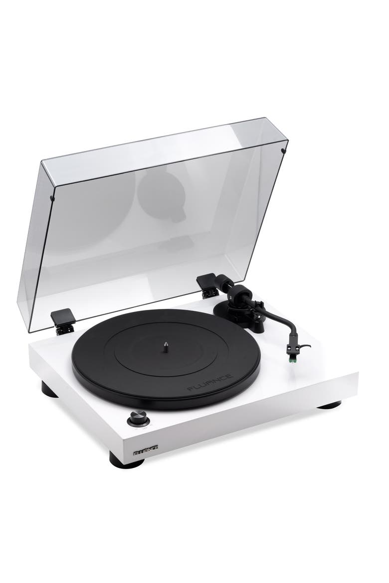 Elite HiFi Vinyl Turntable Record Player Audio Technica Cartridge, Alternate, color, Piano White