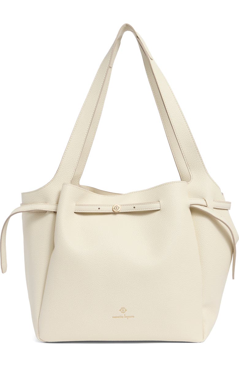 Nanette Lepore Laurel Belted Shoulder Bag, Main, color, Rice