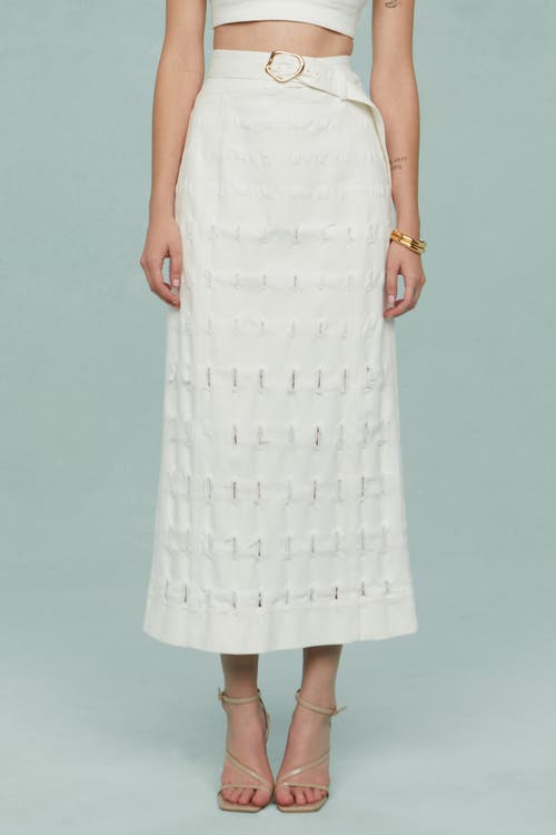 Amur Jay Textured Twill Midi Skirt