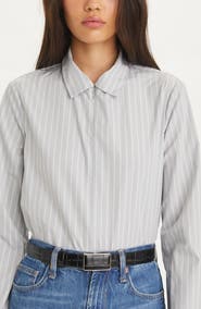 Tory Burch Croc Embossed Leather Plate Belt