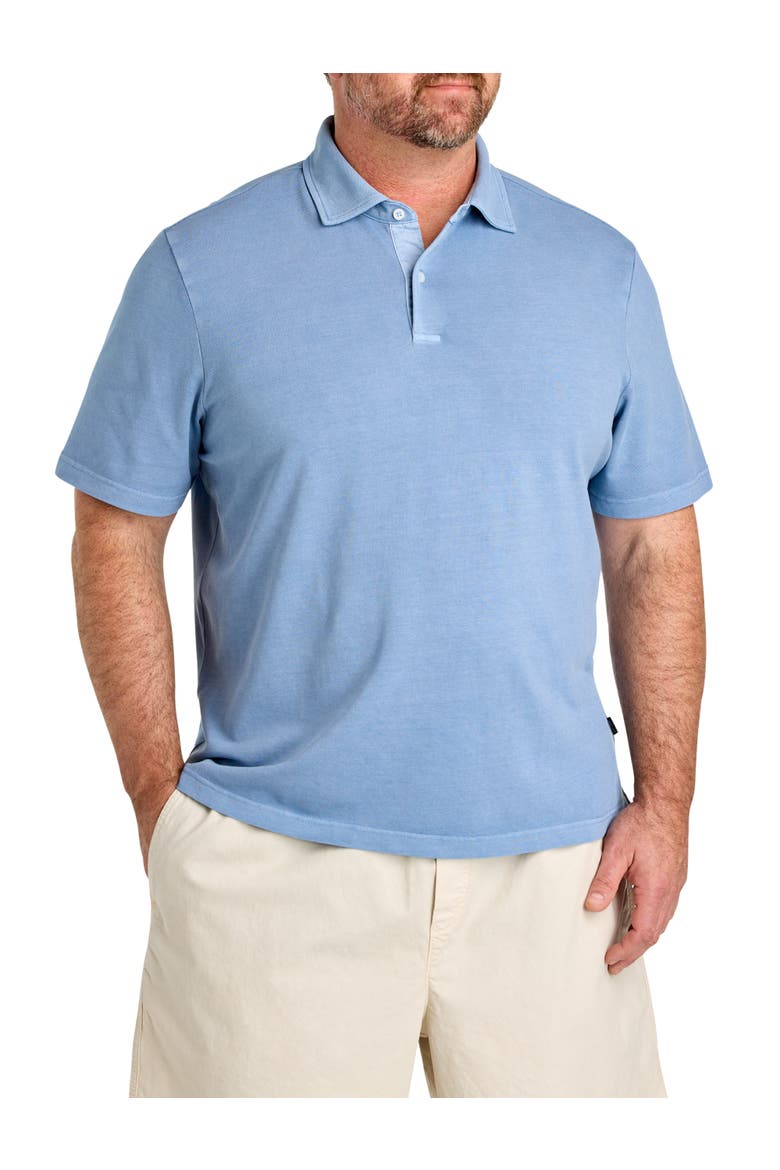 Big & Tall Lived-In Piqué Polo Shirt, Main, color, CLUB BLUE