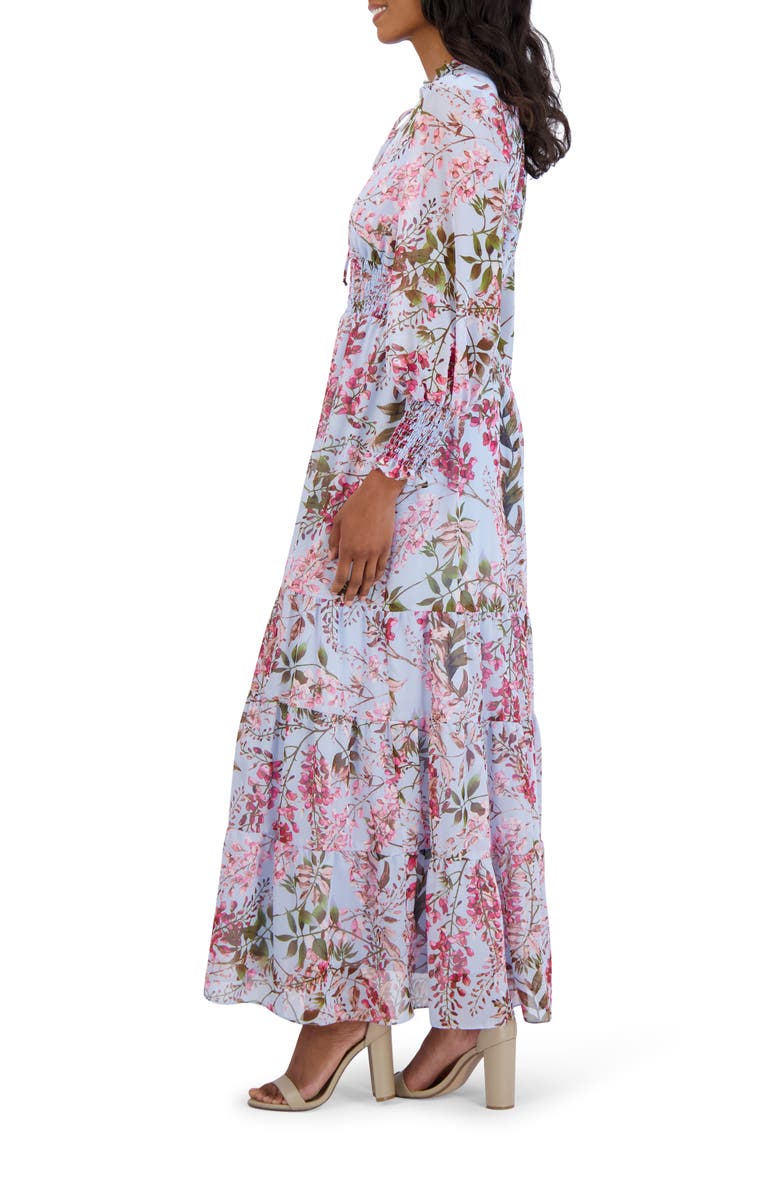Julia Jordan Floral Long Sleeve Tiered Dress, Alternate, color, 