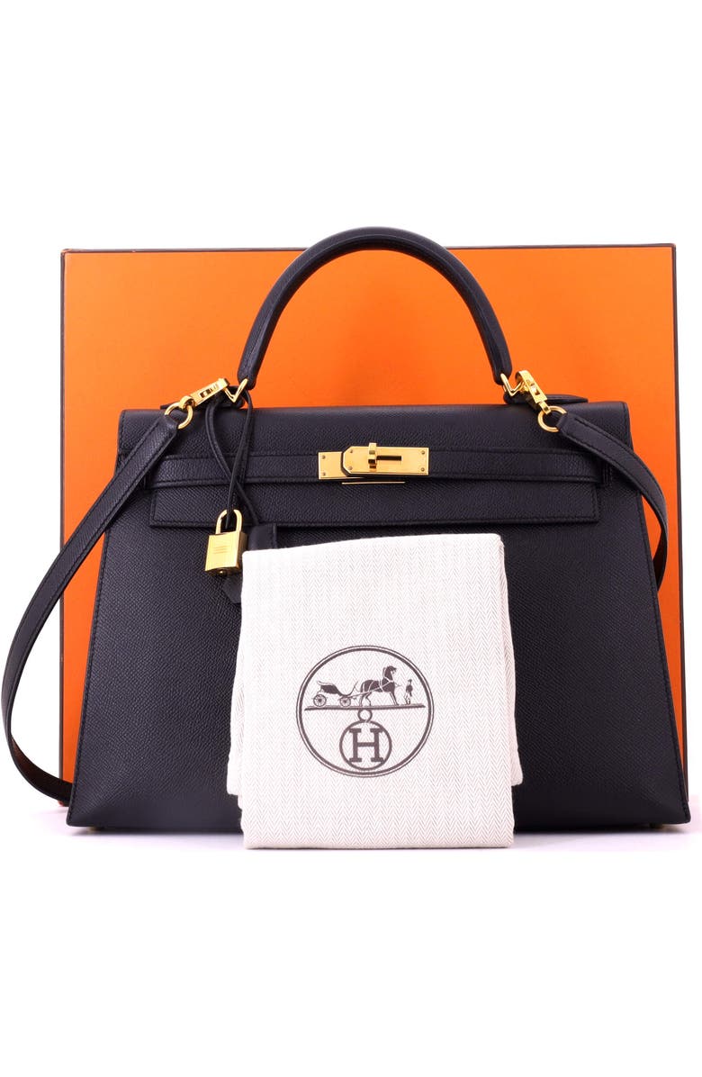 Pre-Owned Hermes Kelly Handbag Black Epsom with Gold Hardware 32, Alternate, color, Noir