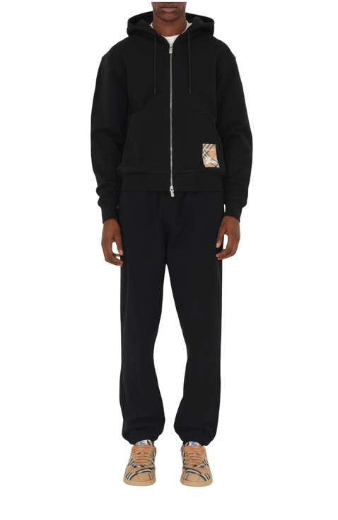 Check Label Cotton Jogging Pants