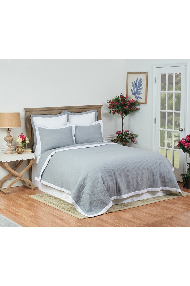Kinsley Slate Coverlet Quilt Set, Main, color, Gray