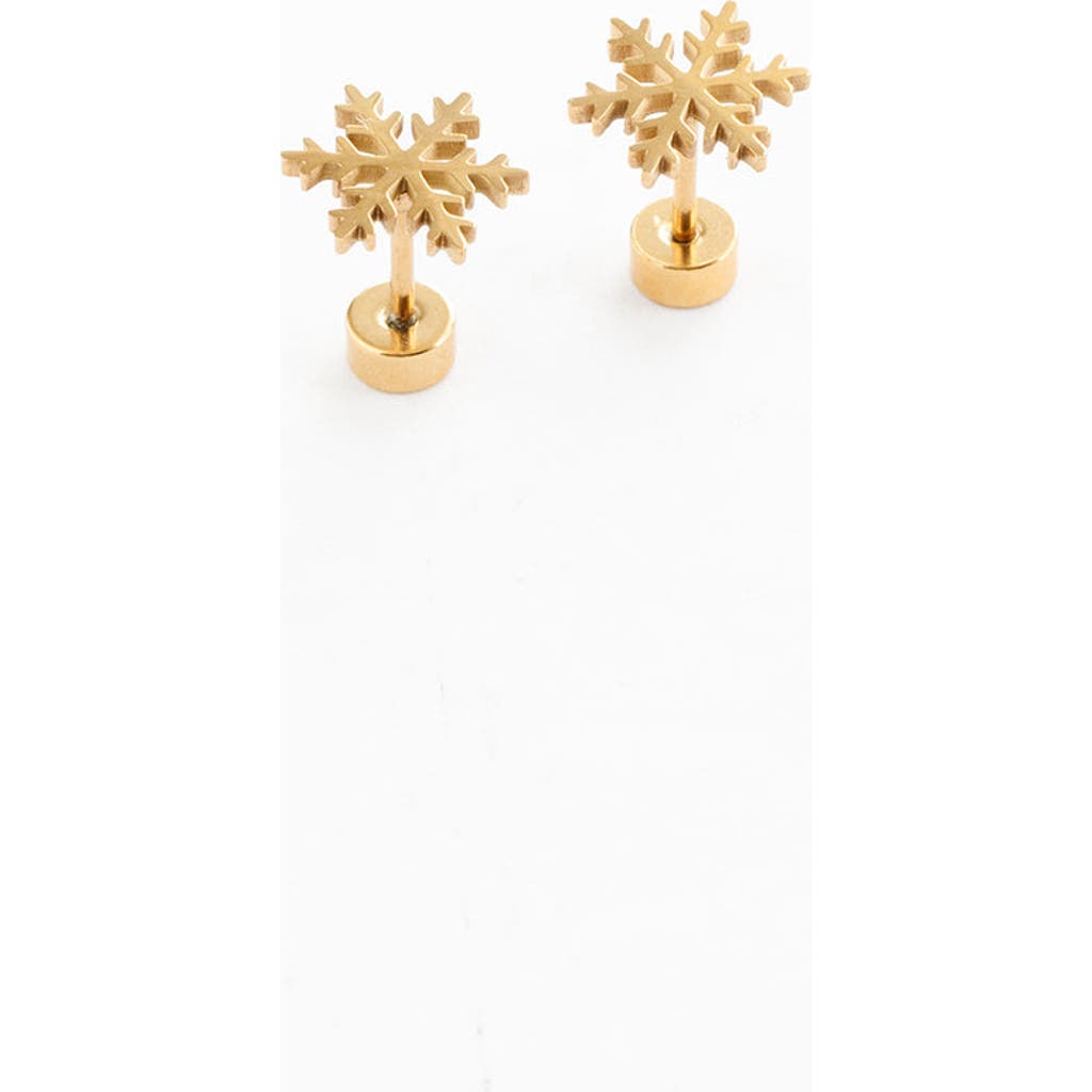 Pip Pop Snowflake Stud Earrings In Gold