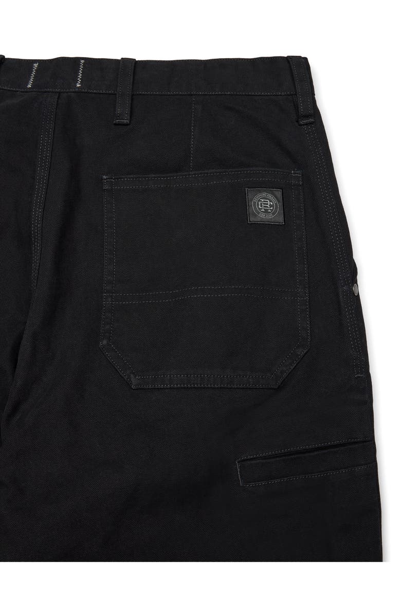 Reigning Champ Grounds Standard Straight Leg Cotton Canvas Work Pants, Alternate, color, Black