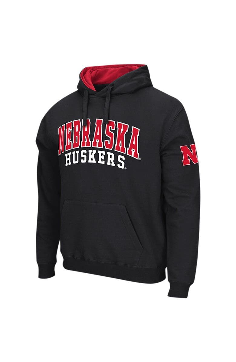COLOSSEUM Men's Colosseum Black Nebraska Huskers Double Arch Pullover Hoodie, Alternate, color, 