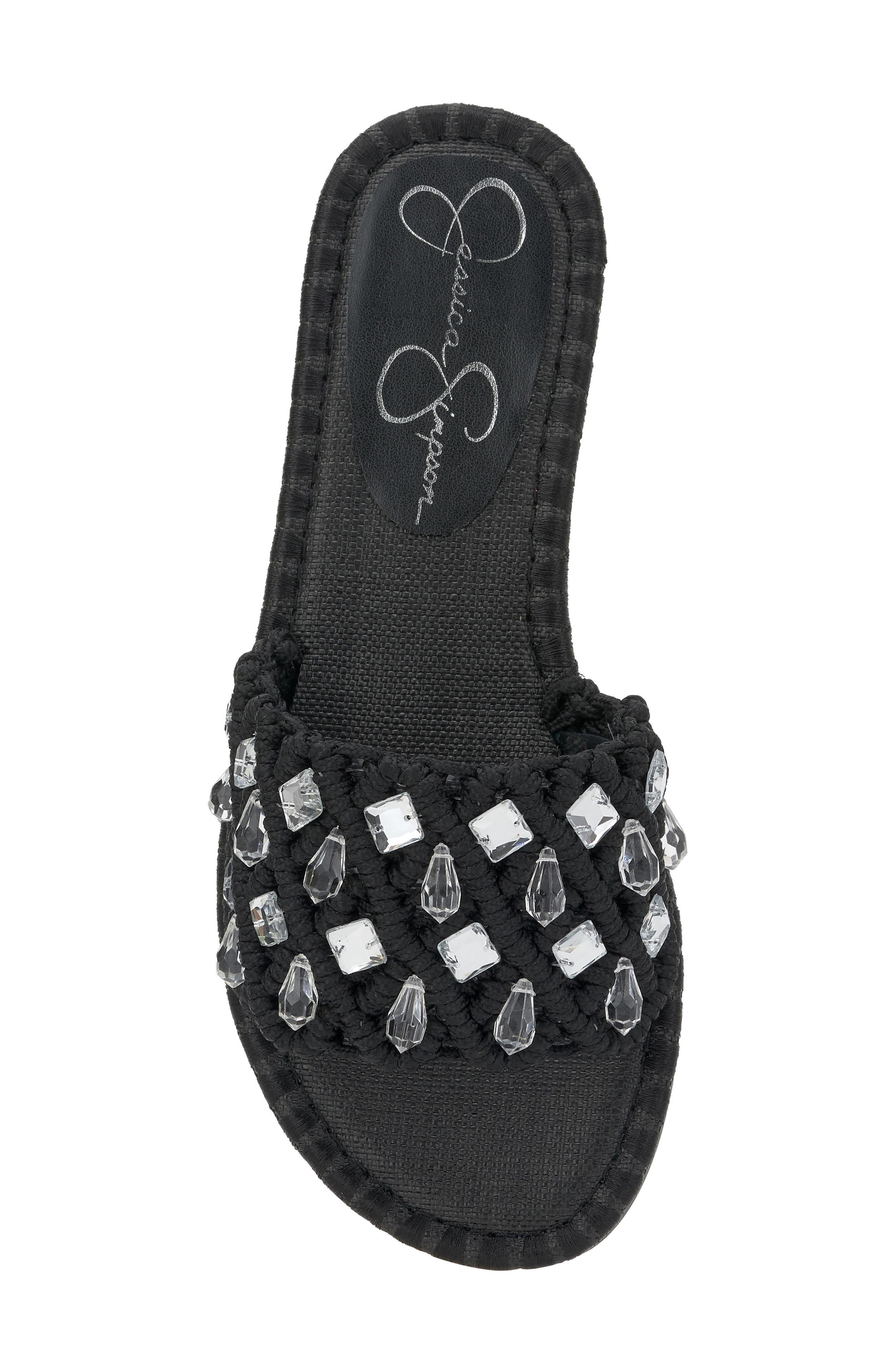 Jessica Simpson Brennara Crystal Embellished Slide Sandal, Alternate, color, 