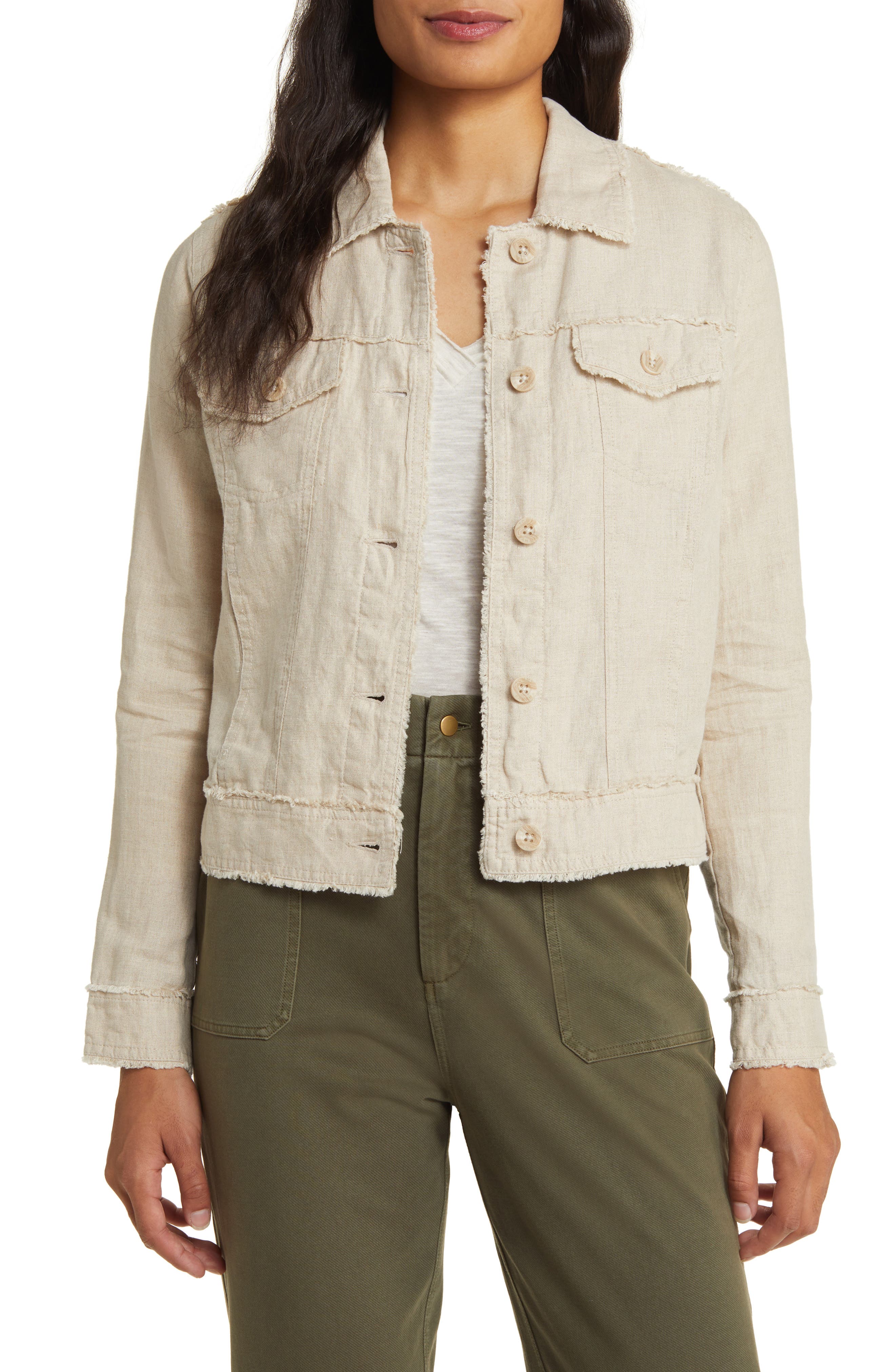 Two Palms Linen Raw Edge Jacket - image 5
