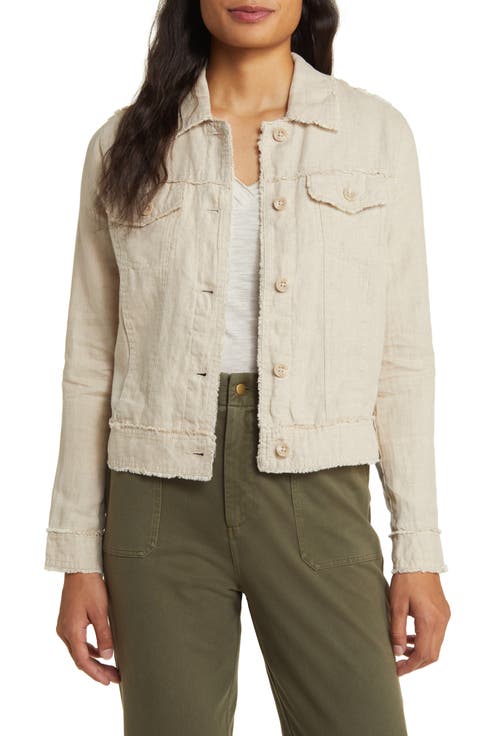 Two Palms Linen Raw Edge Jacket