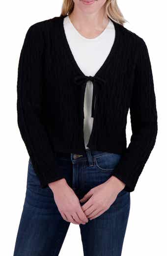 Lucky Brand Tie Front Open Stitch Cardigan