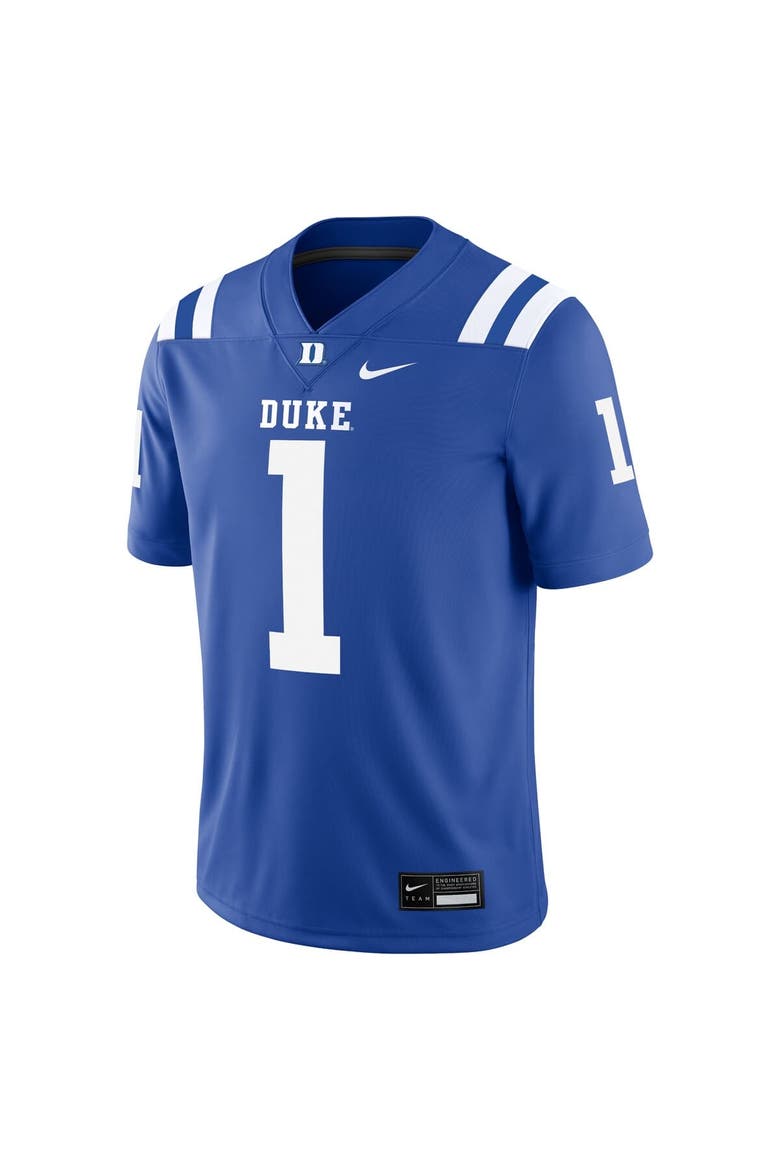 Men's Nike #1 Royal Duke Blue Devils Game Jersey, Alternate, color, Royal