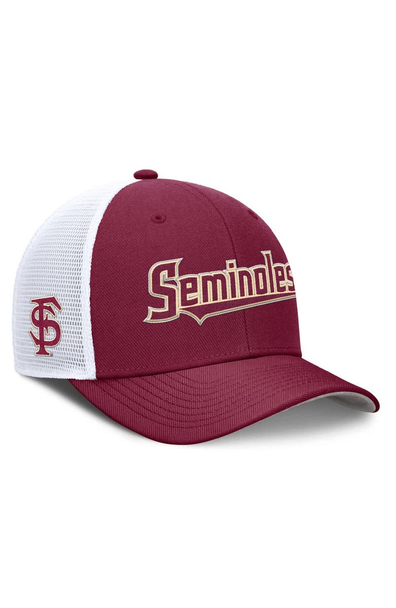 Nike Men's Nike Garnet Florida State Seminoles 2025 Dugout Coaches Rise Performance Trucker Adjustable Hat, Main, color, 