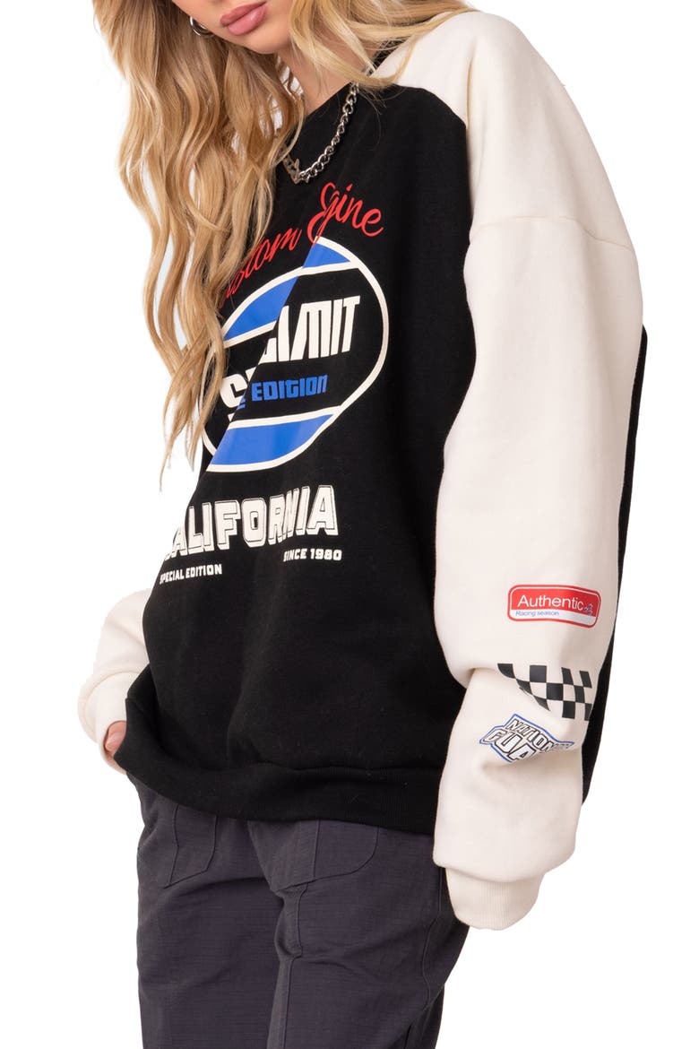 Fast Track Graphic Sweatshirt, Alternate, color, BLACK