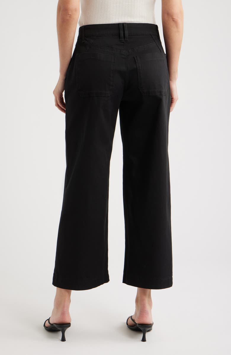 Wit & Wisdom Wyatt Skyrise Crop Wide Leg Twill Pants, Alternate, color, Black