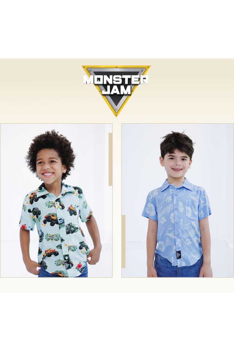 Short Sleeve Button Down Shirt, Alternate, color, Megalodon Sky Blue