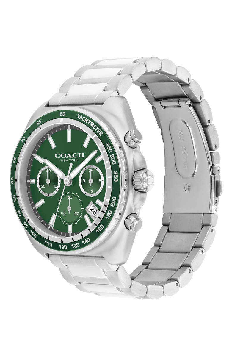 COACH Charter Chronograph Bracelet Watch, 44.5mm, Alternate, color, Olive