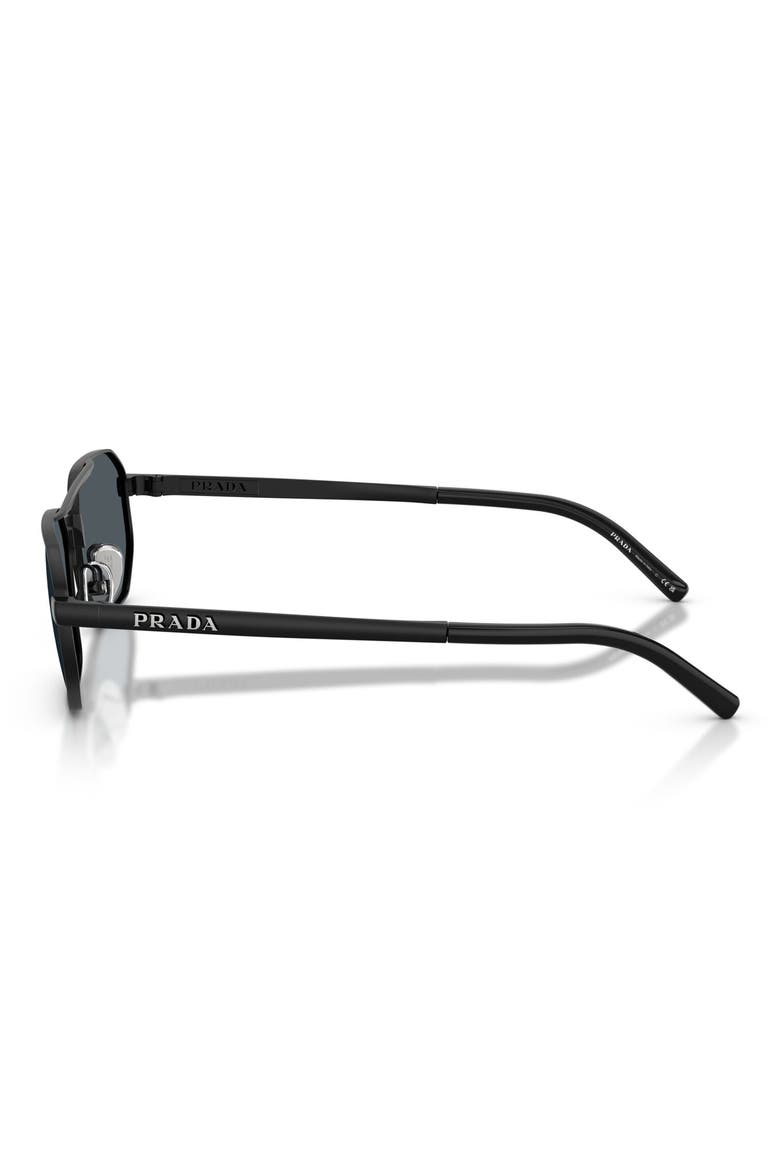 55mm Irregular Sunglasses, Alternate, color, SATIN BLACK / DARK GREY
