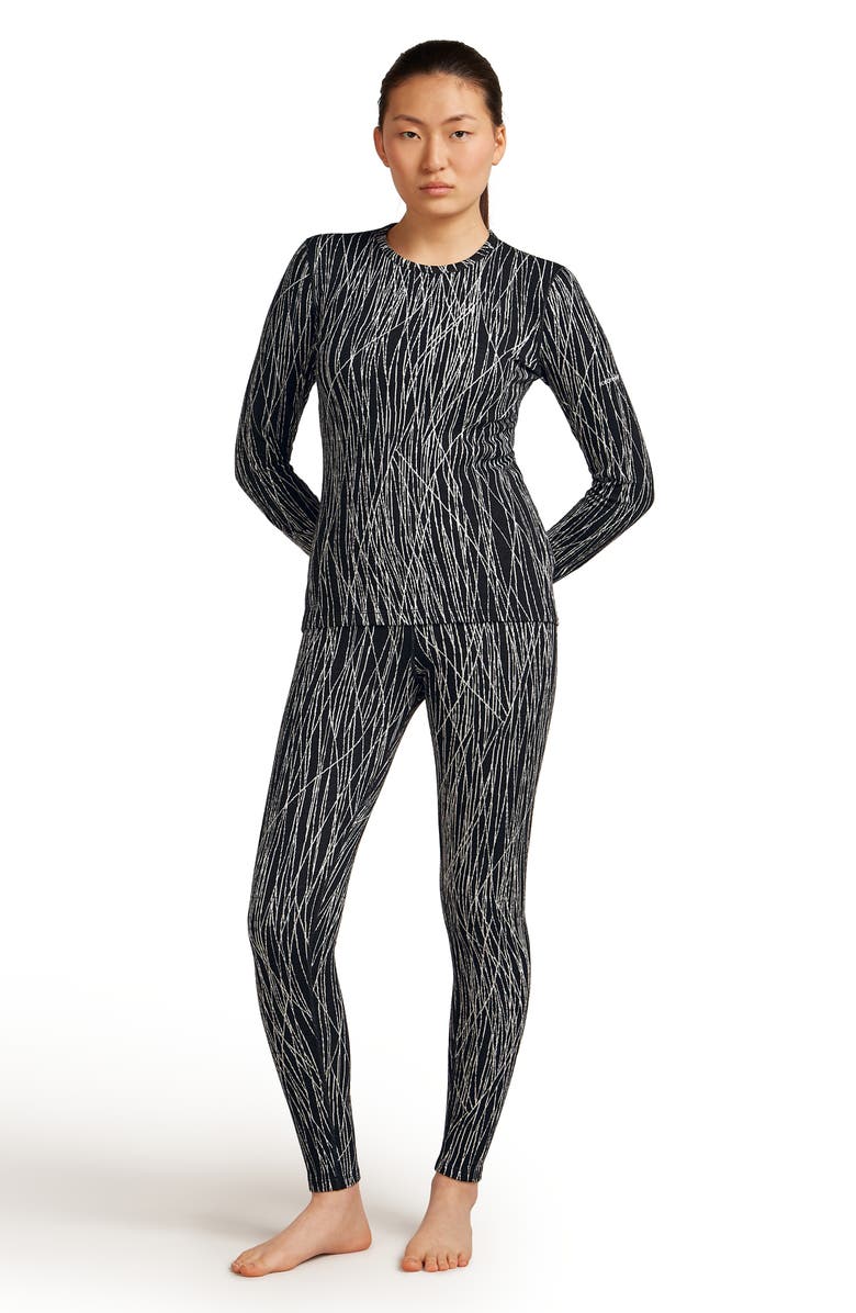 Icebreaker Merino Wool 260 Vertex Crewneck Top, Alternate, color, Black/ Snow/ J