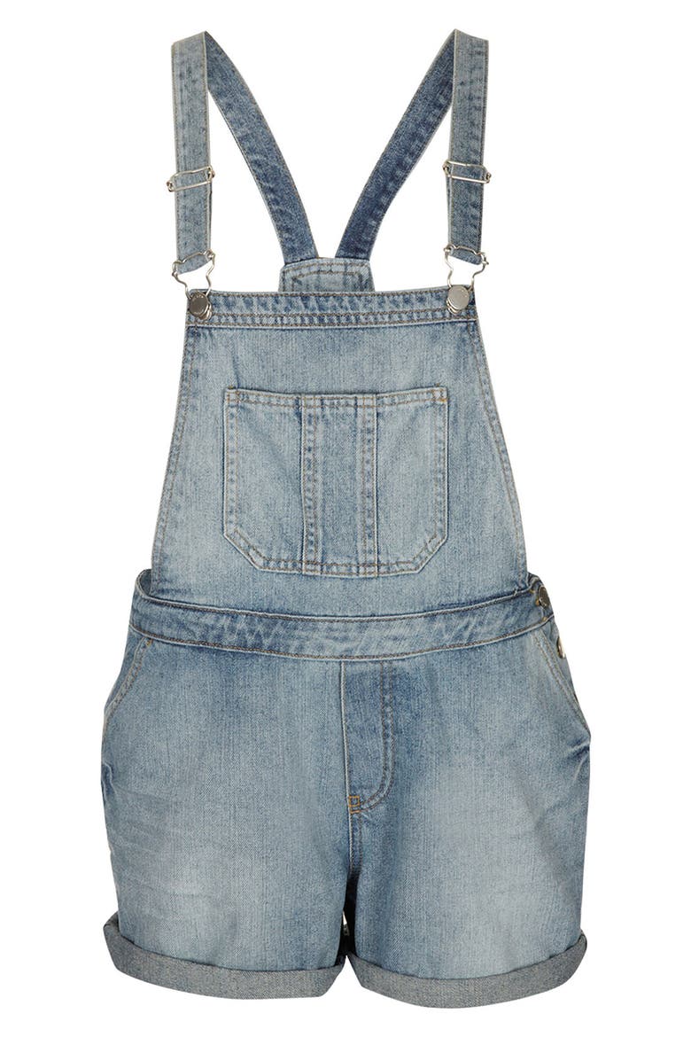 Moto 'Tommy' Vintage Overalls, Main, color, LIGHT DENIM