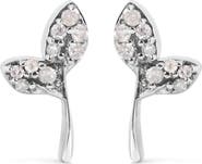 Haus of Brilliance 925 Sterling Silver 1/16ct TDW Diamond Leaf Earrings