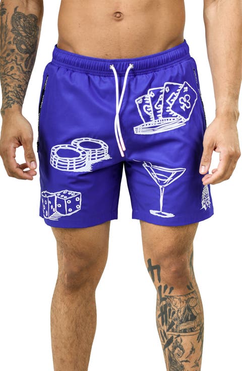 Swim Marthyr Print Swim Trunks