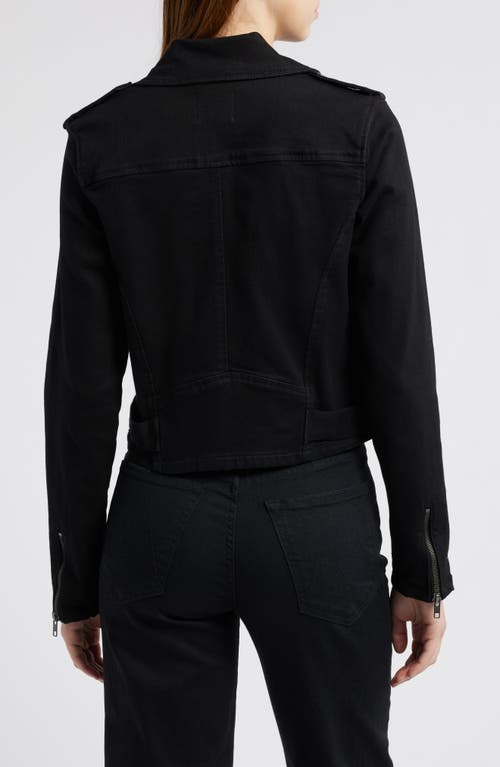 Hidden Jeans Denim Biker Jacket In Black