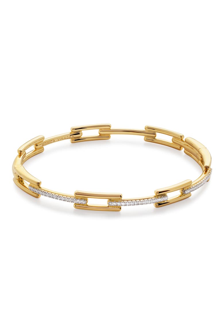 Lab Grown Diamond Signature Bangle, Main, color, 18K GOLD VERMEIL