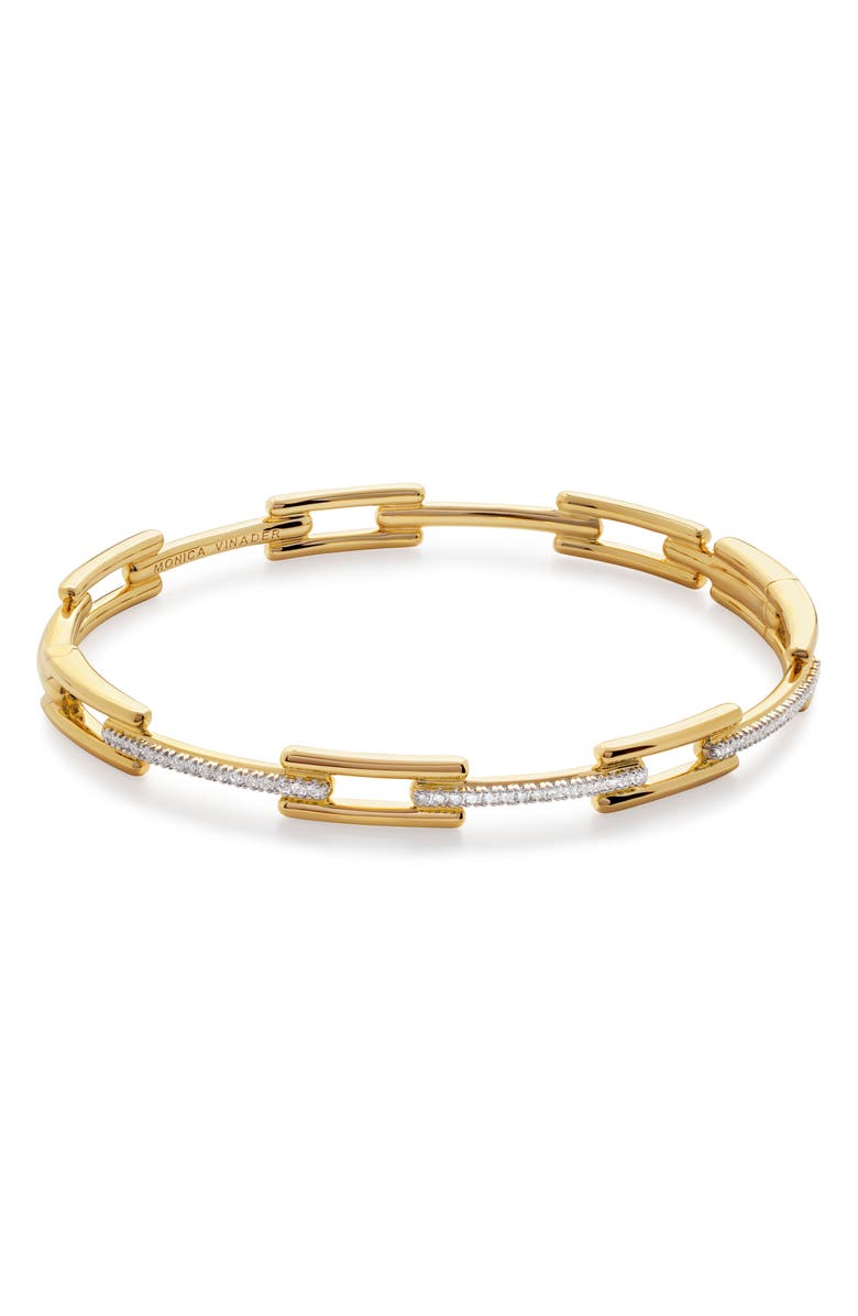 Monica Vinader Lab Grown Diamond Signature Bangle, Main, color, 18K Gold Vermeil
