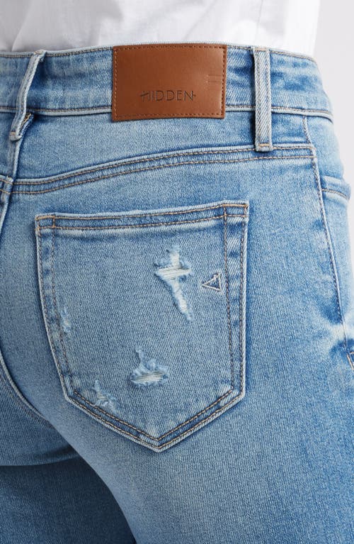 Hidden Jeans Patch Pocket Flare Jeans In Medium Wash